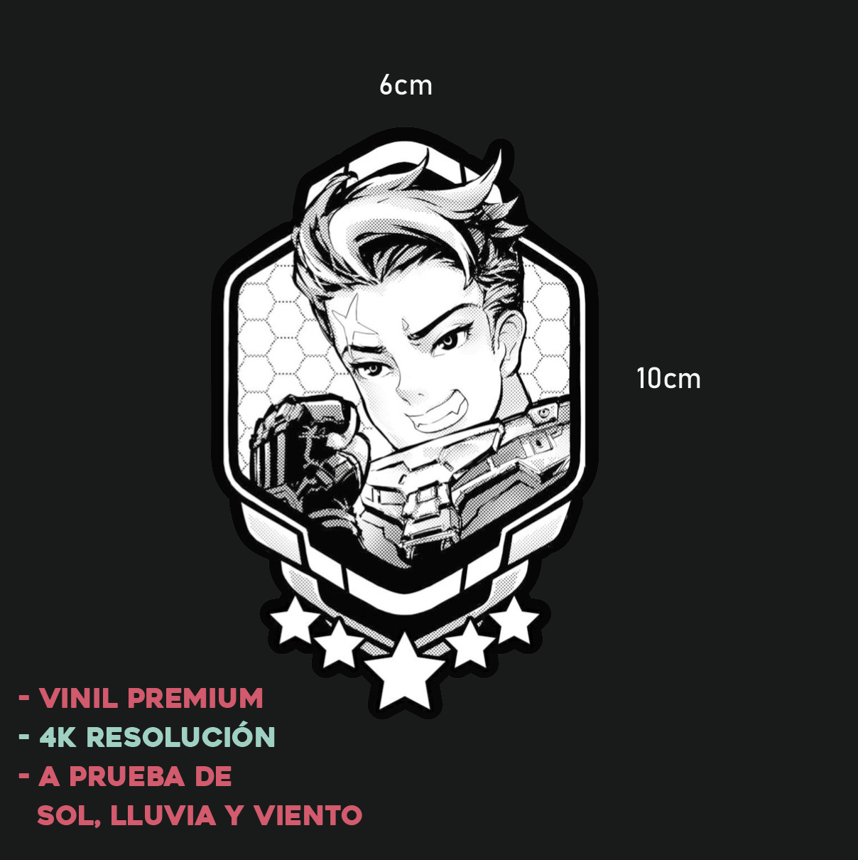 Overwatch Emblema Heroes - Sticker Anime