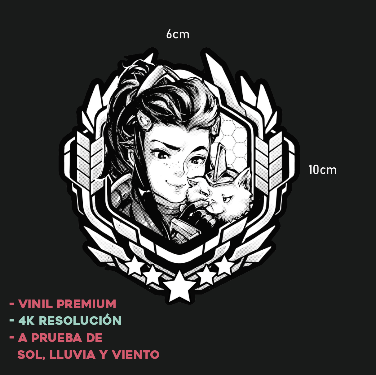 Overwatch Emblema Heroes - Sticker Anime
