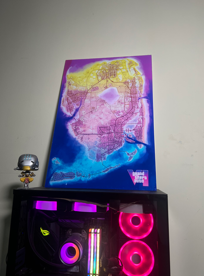 GTA VI MAP  - Poster Rigido