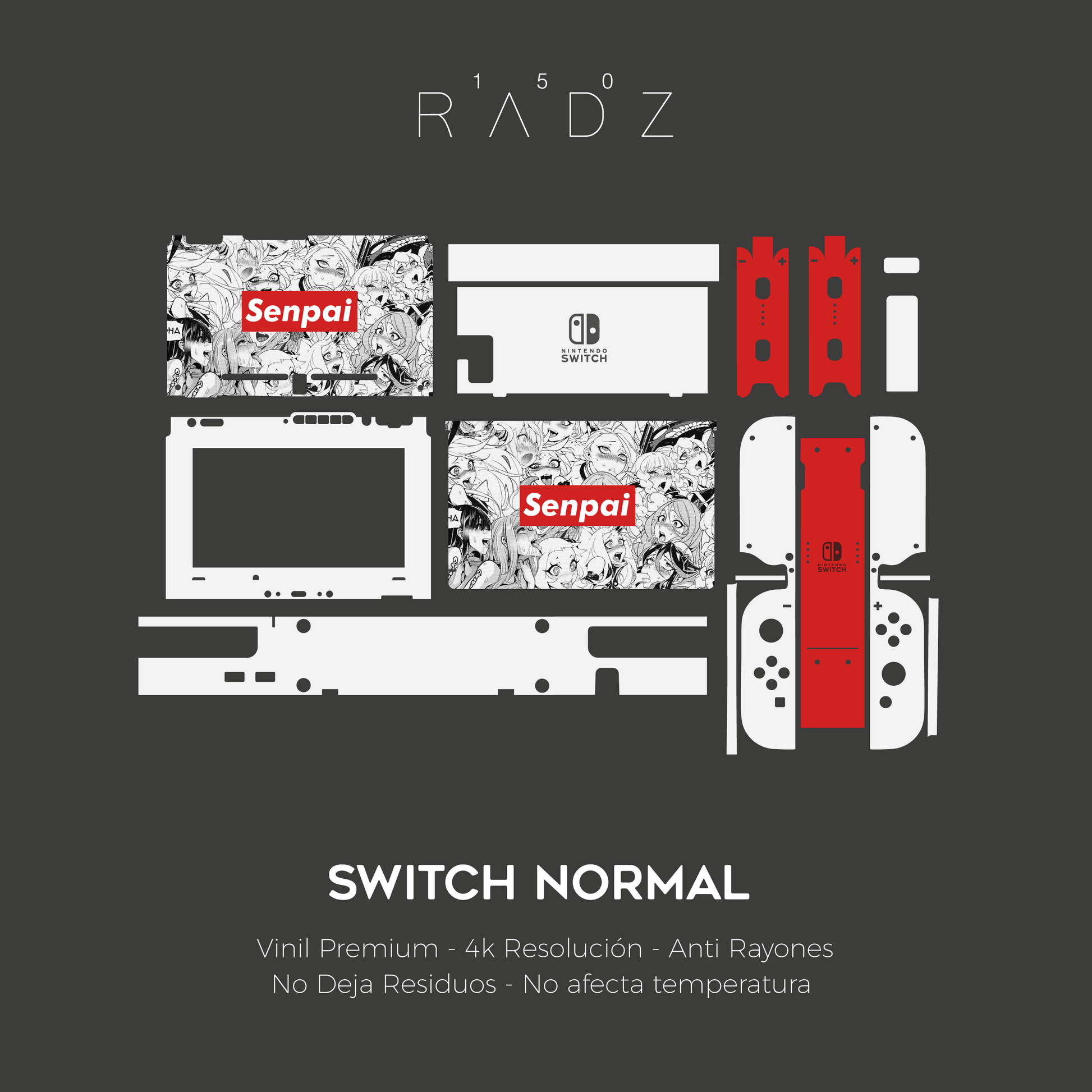 Skin Nintendo Switch Ahegao Senpai 150Radz