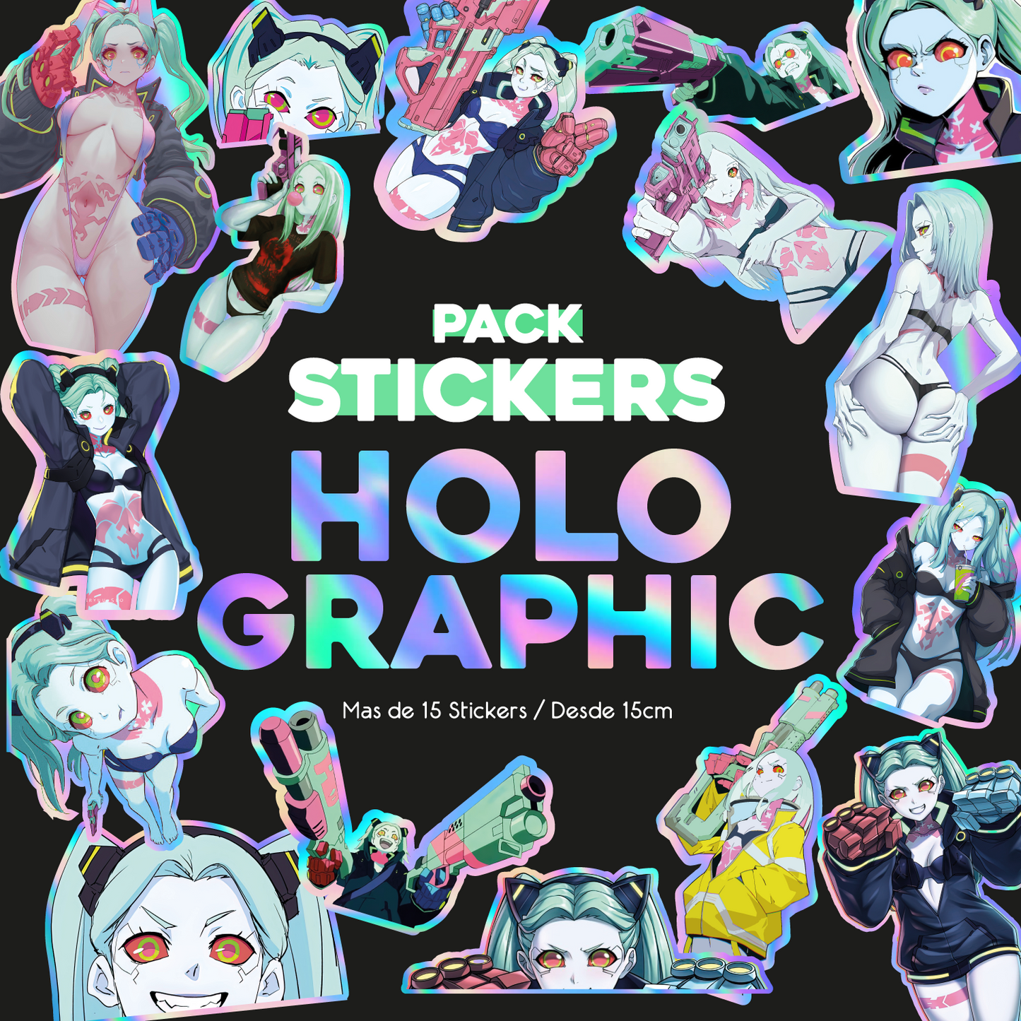 Pack Sticker Holografico - Rebecca