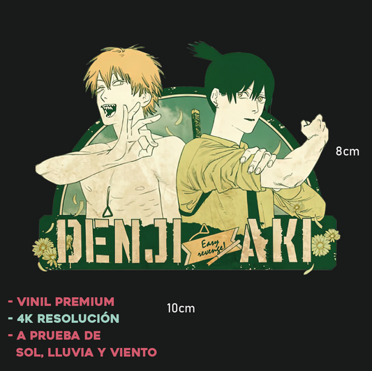 Chainsaw Man - Sticker Anime - Denji y Aki